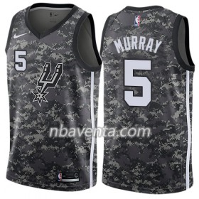 Camiseta Hombre San Antonio Spurs Dejounte Murray 5 Nike City Edition Negro Swingman